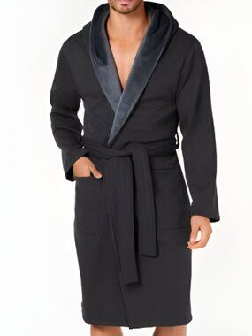 NWT Ugg Men's Robe Hooded Pockets Super Soft Charcoal XL/XXL